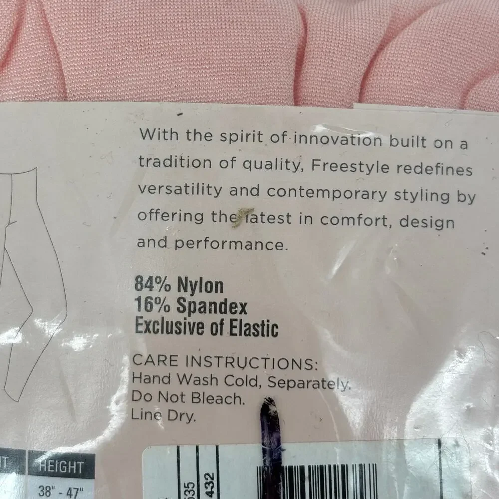 Freestyle Danskin Girls Sz 12-14 Pink Footless Tights Dance Ballet